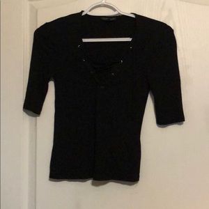 Lace front 3/4 length top